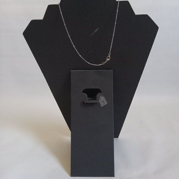 Silver Toned Lightweight Metal Beaded Dainty Curb Link Chain Fashion Necklace - Picture 2 of 7